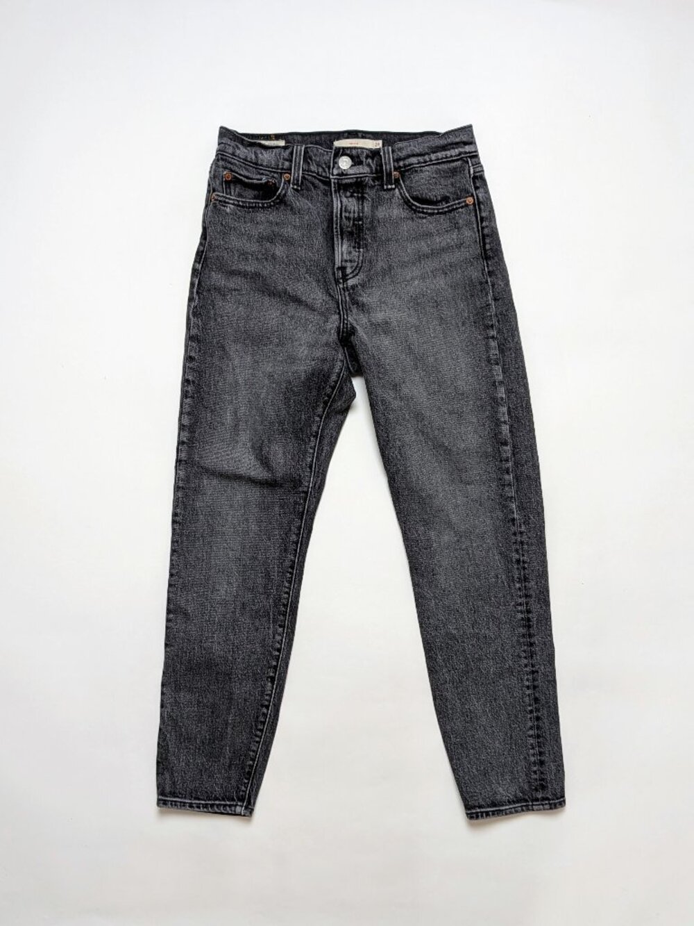 Levi's Premium High Rise Button Fly Jeans Washed Black - Size 26